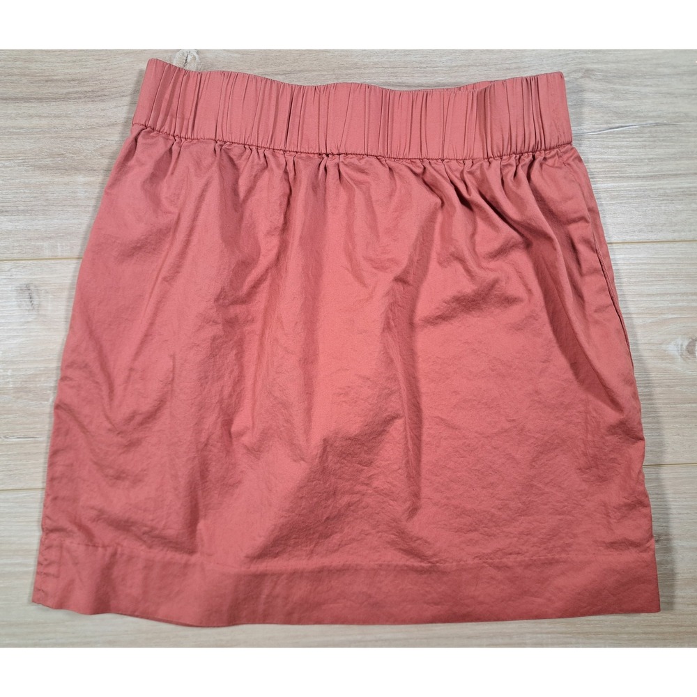 J.Crew Spring 2011 Coral Pink Cotton Elastic Waist Mini Skirt Size 2‎